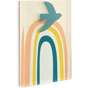 DEMDACO Hanging Tile Wall Art Everyday Home Décor, 5 x 7 Inch Acrylic, Bird Hope Together