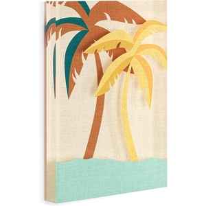 DEMDACO Hanging Tile Wall Art Everyday Home Décor, 5 x 7 Inch Acrylic, Palm Trees Tranquil Together
