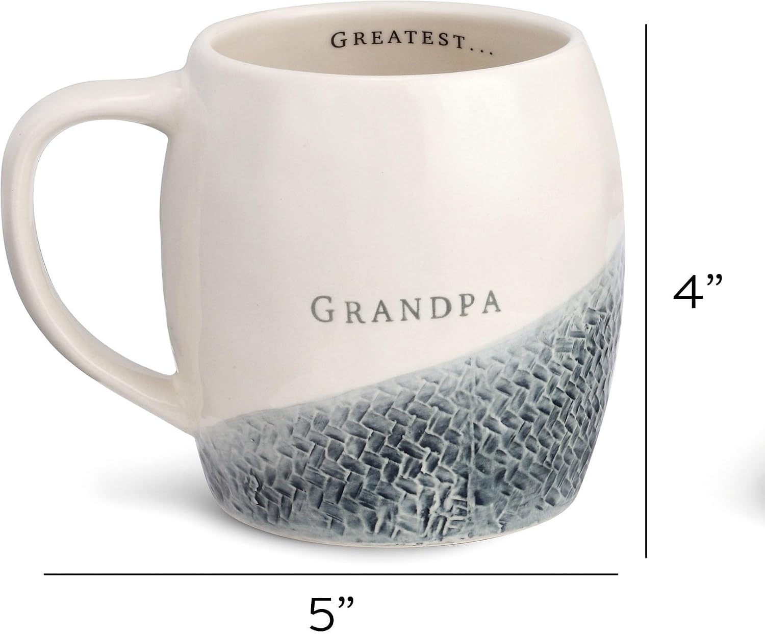 image:imageDEMDACO Grandma and Grandpa Hug Glossy Cream 12 ounce Stoneware Ceramic Mugs Set of 2