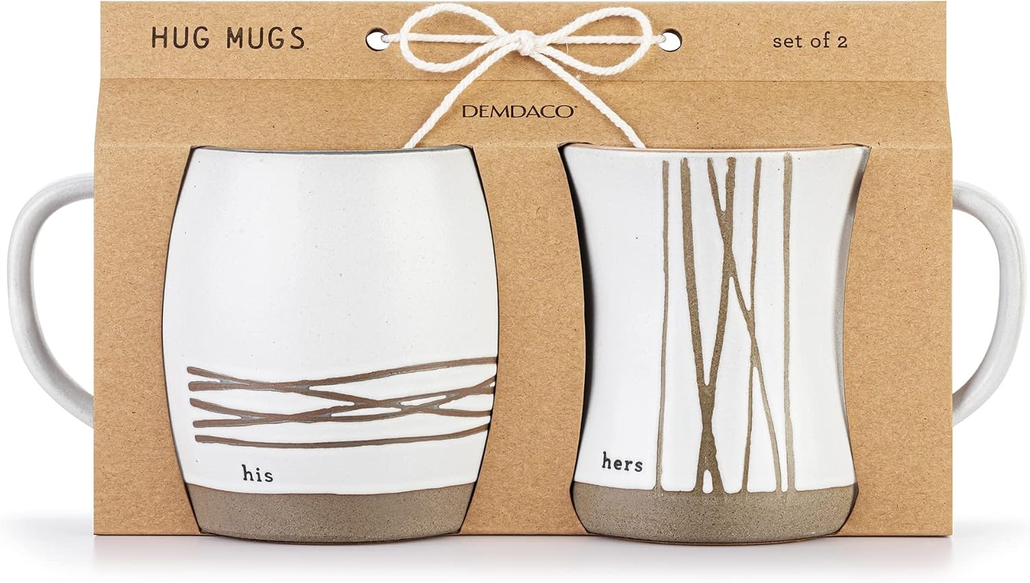 image:imageDEMDACO His and Her Black and Gold Hugging 16 and 24 ounce Ceramic Coffee Cup Mug Set of 2