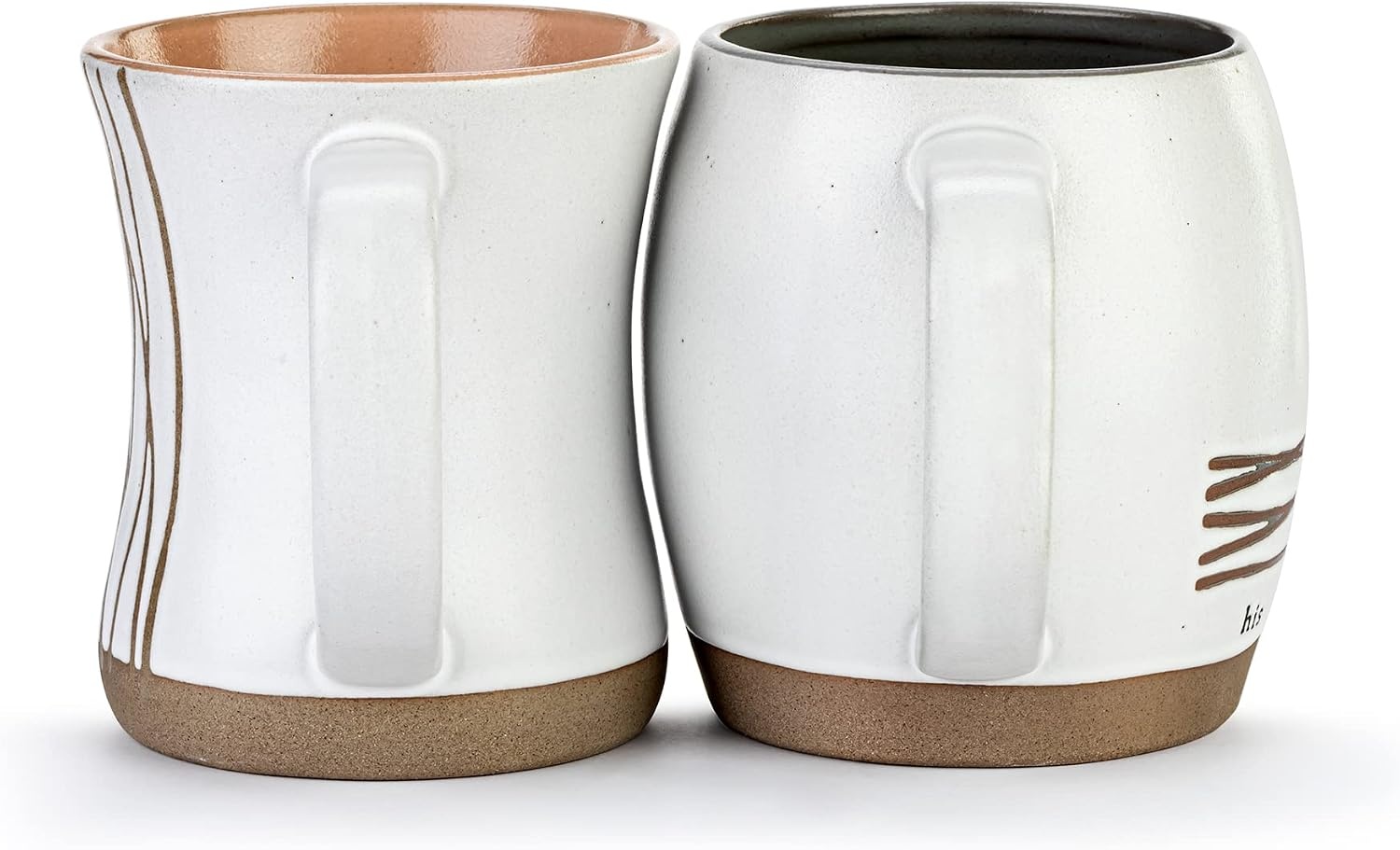 image:imageDEMDACO His and Her Black and Gold Hugging 16 and 24 ounce Ceramic Coffee Cup Mug Set of 2