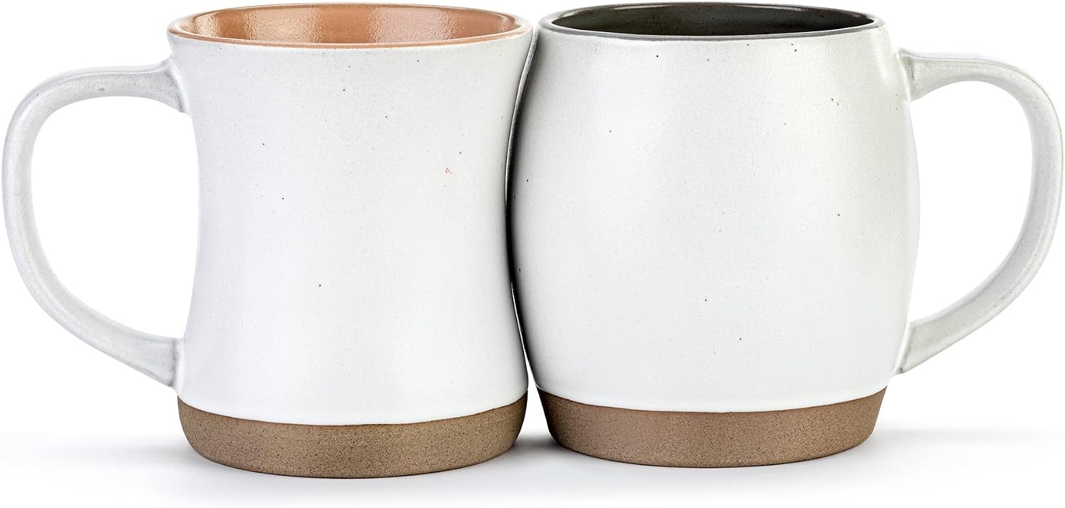 image:imageDEMDACO His and Her Black and Gold Hugging 16 and 24 ounce Ceramic Coffee Cup Mug Set of 2