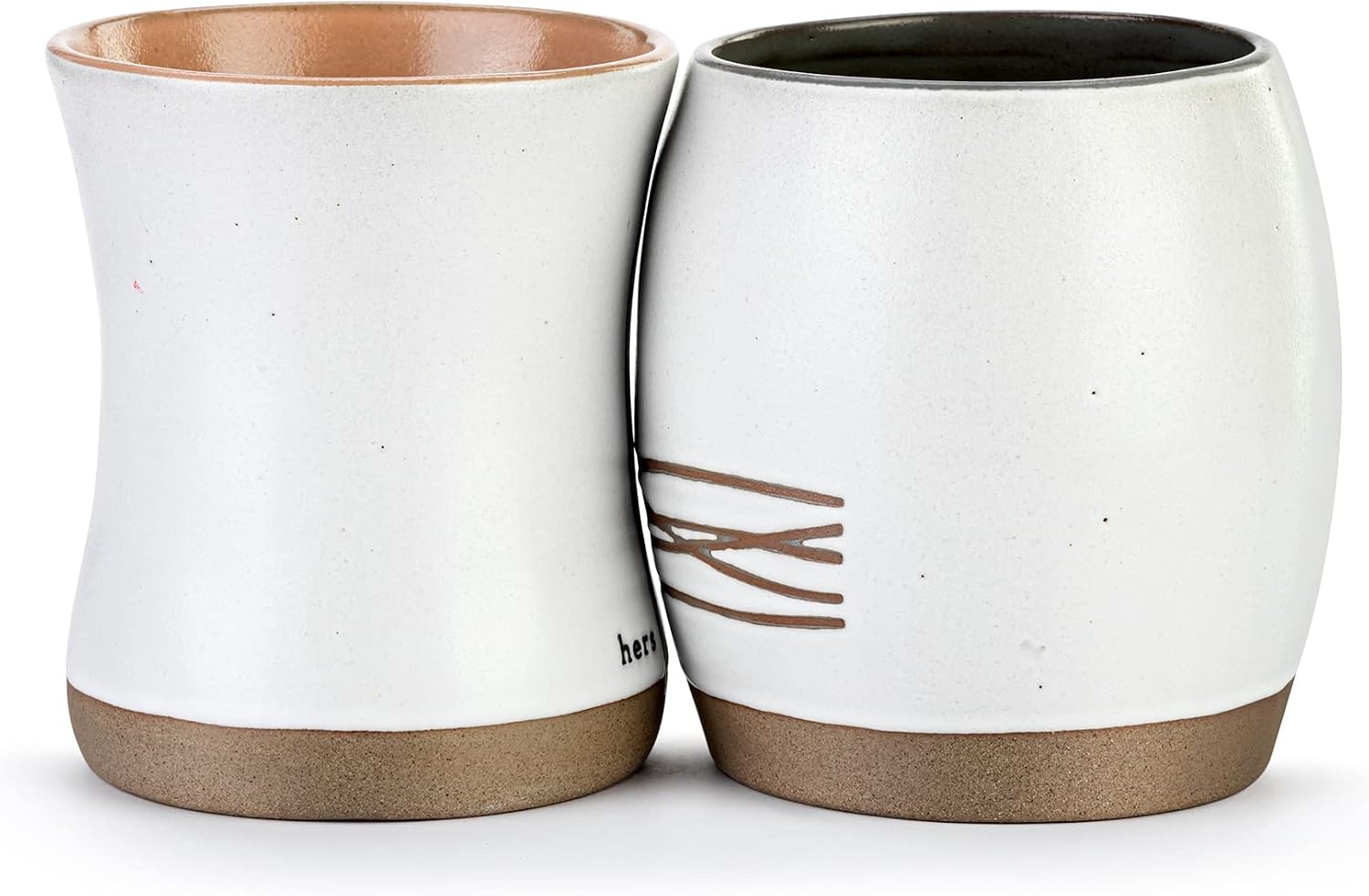 image:imageDEMDACO His and Her Black and Gold Hugging 16 and 24 ounce Ceramic Coffee Cup Mug Set of 2