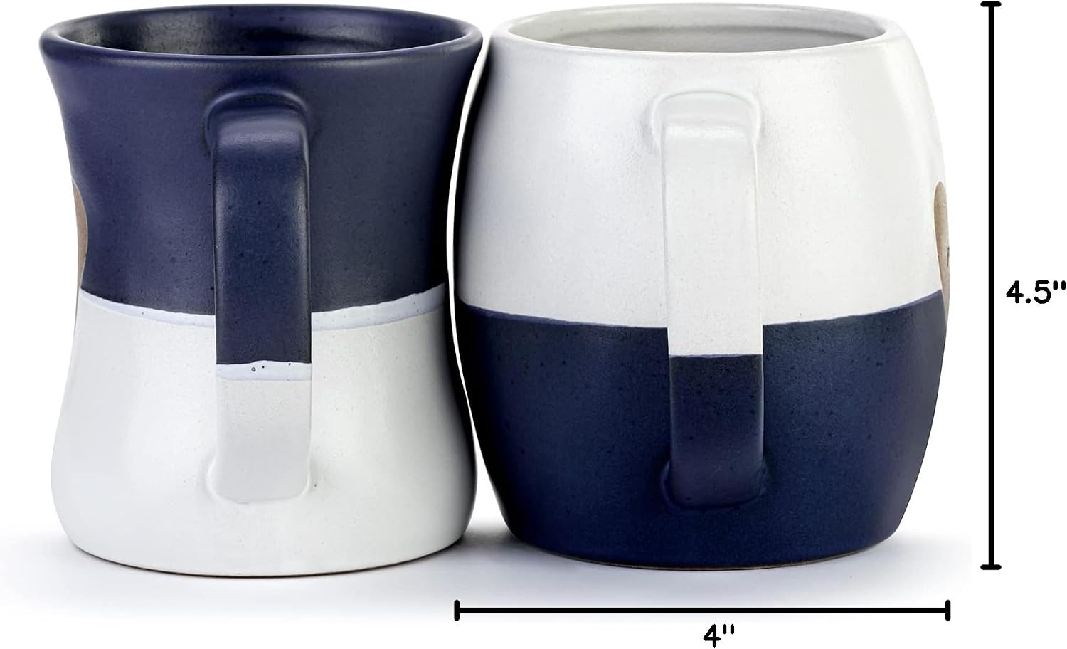 image:imageDEMDACO Yours Mine Indigo Blue Hugging 16 and 24 ounce Ceramic Coffee Cup Mug Set of 2