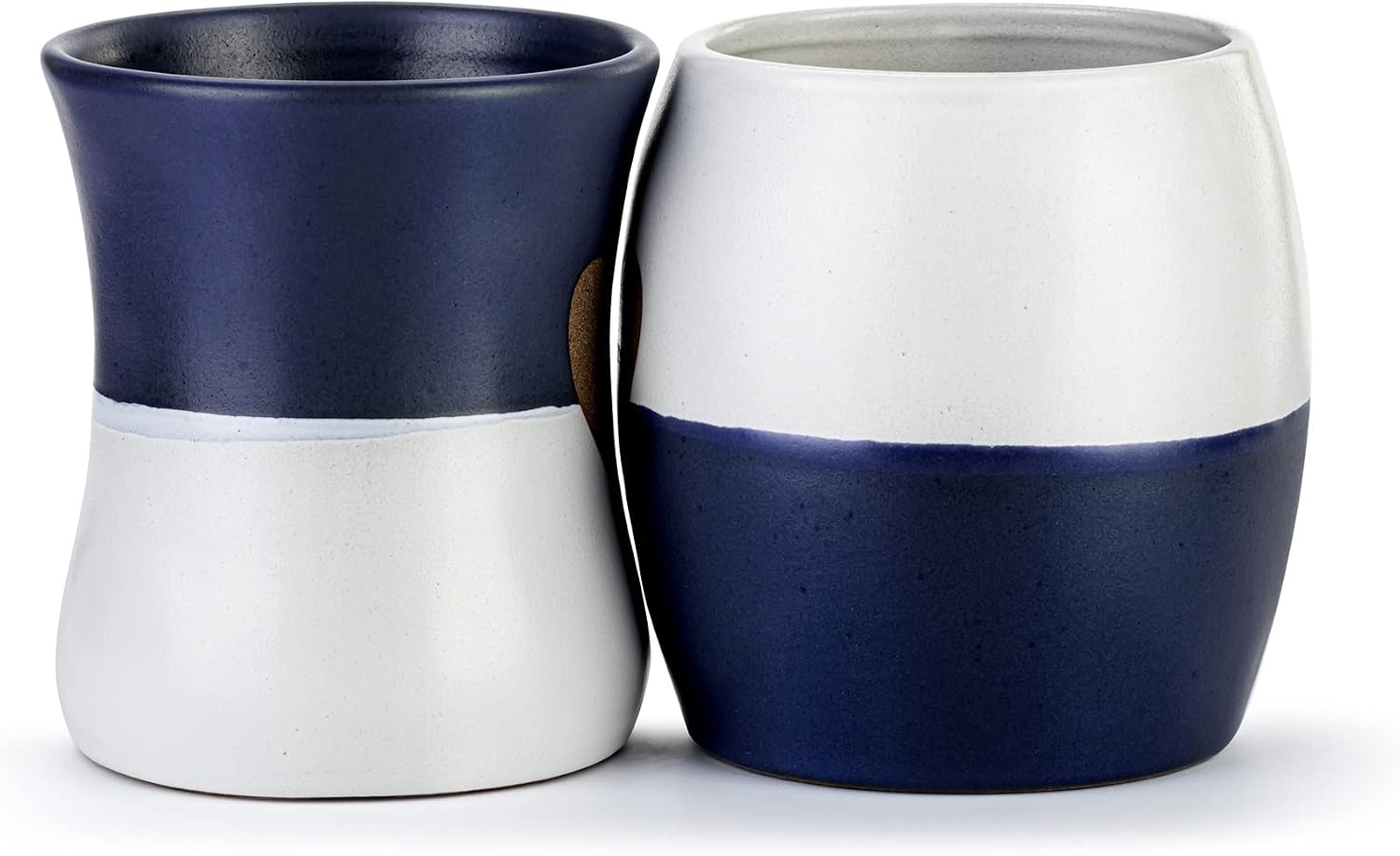 image:imageDEMDACO Yours Mine Indigo Blue Hugging 16 and 24 ounce Ceramic Coffee Cup Mug Set of 2
