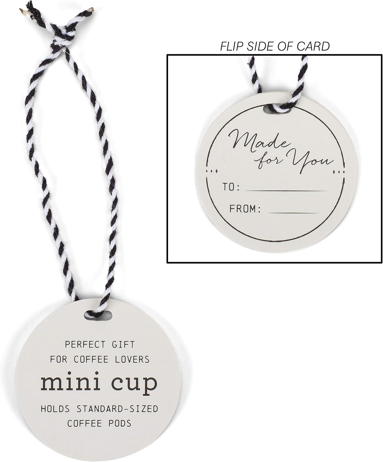 image:imageLove Black and White 4 x 3 Stoneware Coffee Pod Mug Ornaments Set of 3