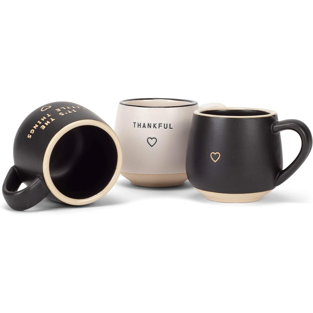 image:imageLove Black and White 4 x 3 Stoneware Coffee Pod Mug Ornaments Set of 3
