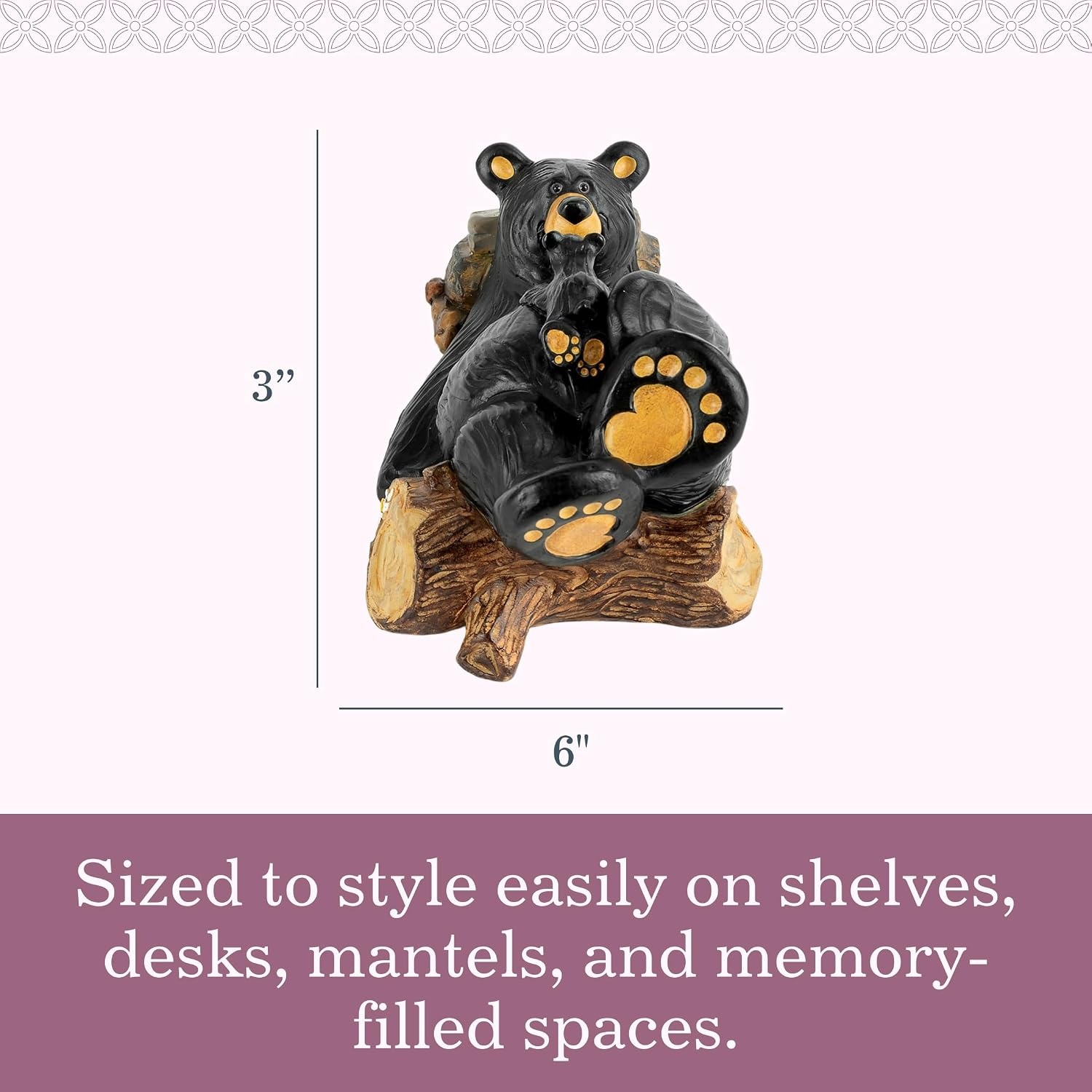 image:imageDEMDACO Bearfoots by Jeff Fleming Mama Bear amp Cubby Resin Figure Black