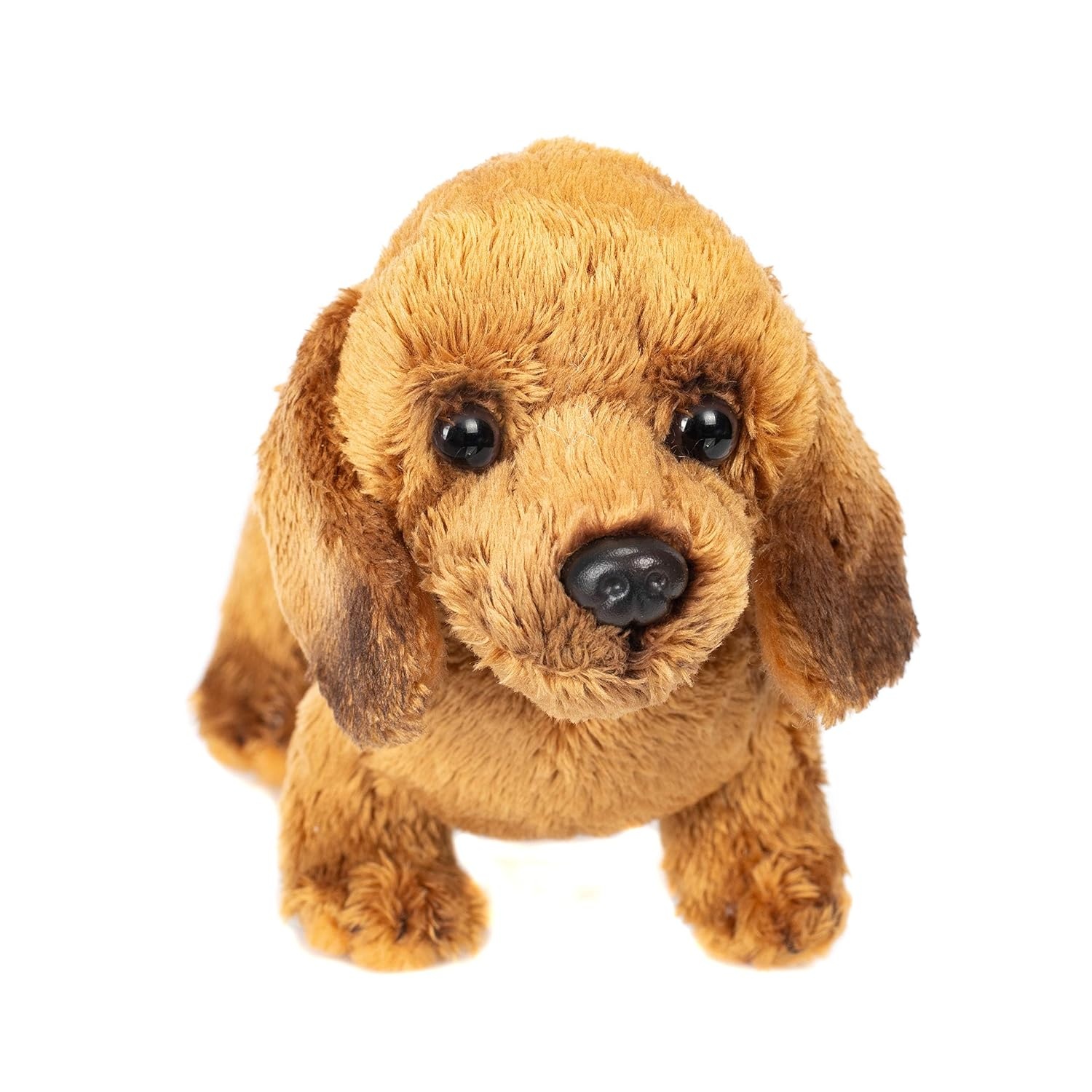 image:imageDEMDACO Light Brown Dachshund Childrens Plush Beanbag Stuffed Animal Toy