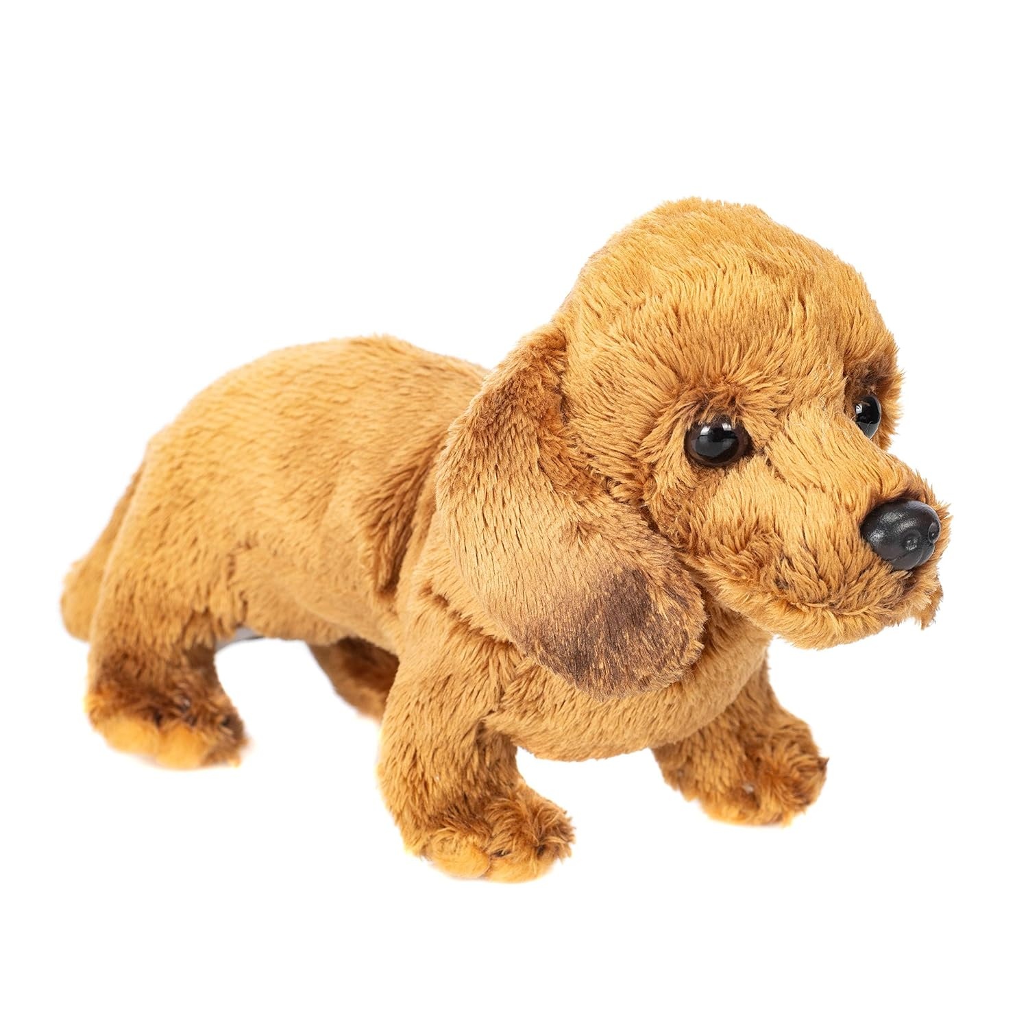 image:imageDEMDACO Light Brown Dachshund Childrens Plush Beanbag Stuffed Animal Toy