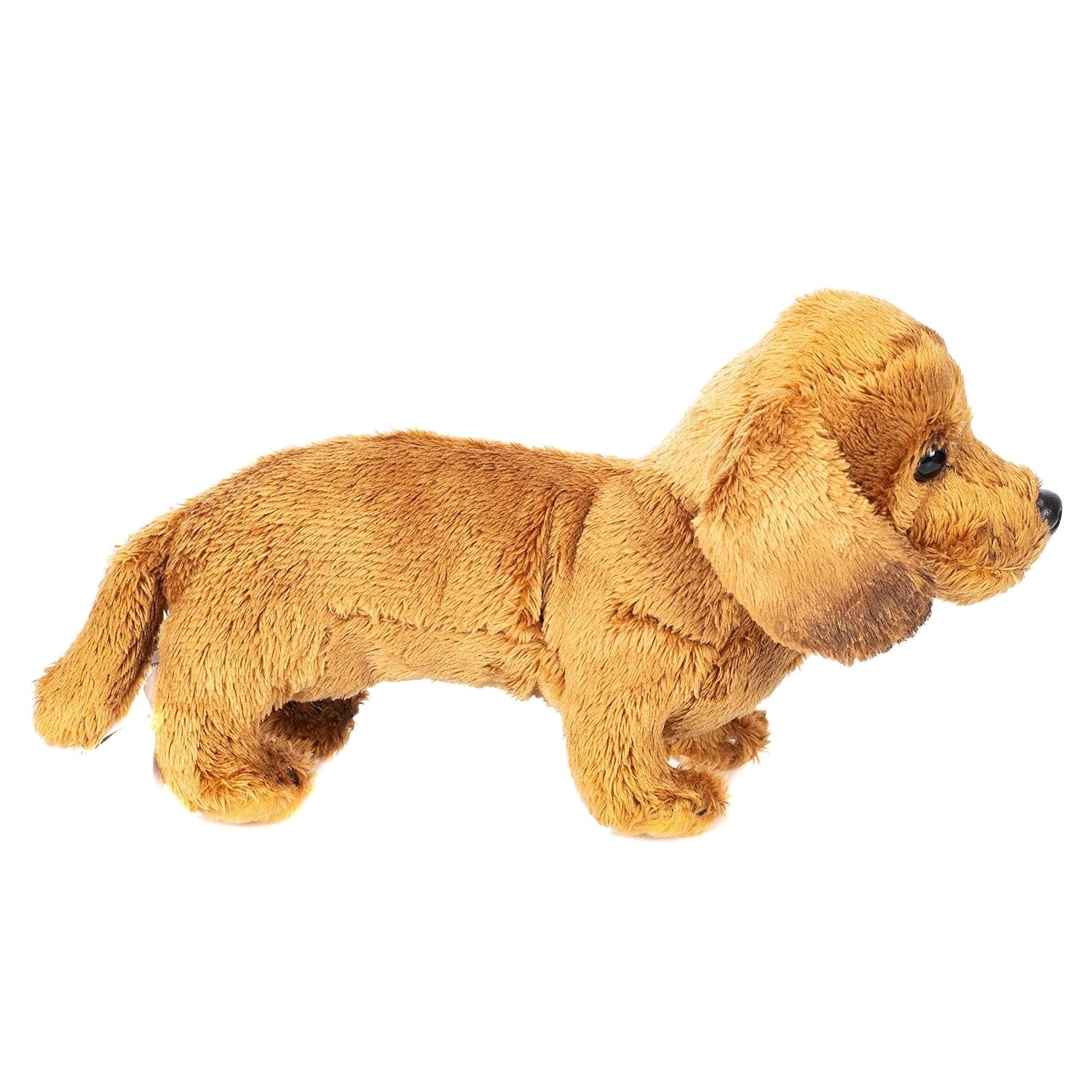 image:imageDEMDACO Light Brown Dachshund Childrens Plush Beanbag Stuffed Animal Toy