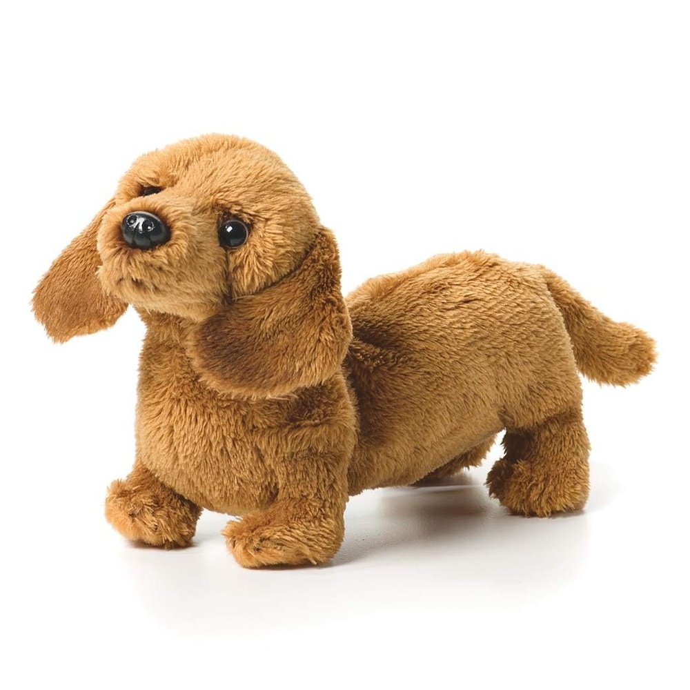 image:imageDEMDACO Light Brown Dachshund Childrens Plush Beanbag Stuffed Animal Toy