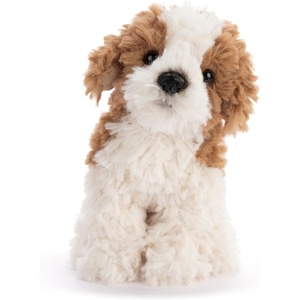 DEMDACO Animalcraft 5.5 x 3.5 Inch Polyester Cuddly, Soft Plush, Toy, Stuffed Beanbag Animal, Brown and White, Maltipoo Dog