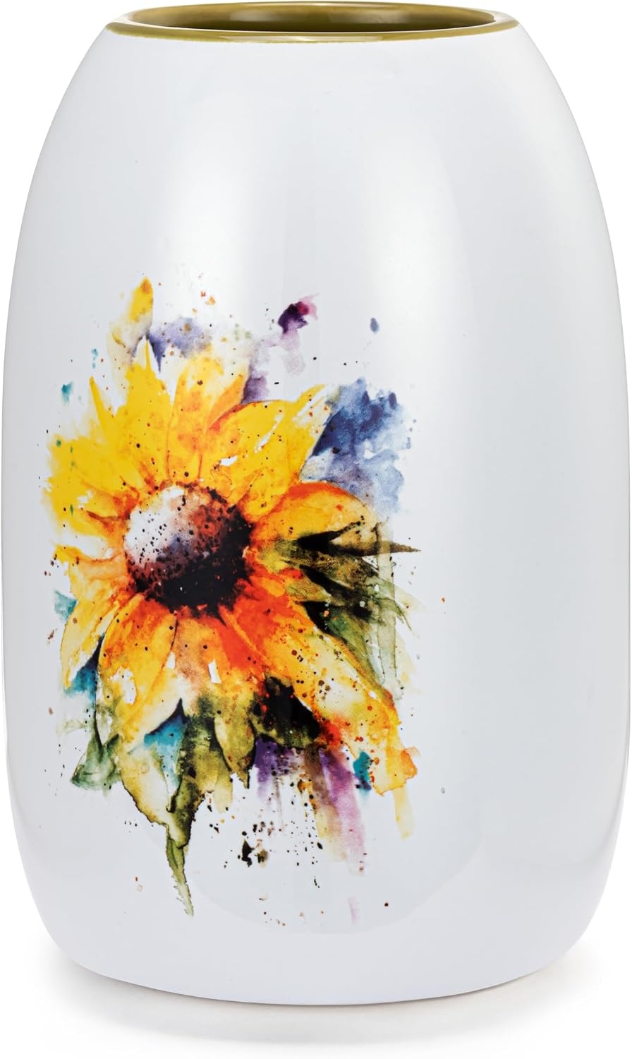 image:imageDEMDACO Dean Crouser Vibrant Watercolor Yellow Sunflower Flower VaseSunflower Color Vase