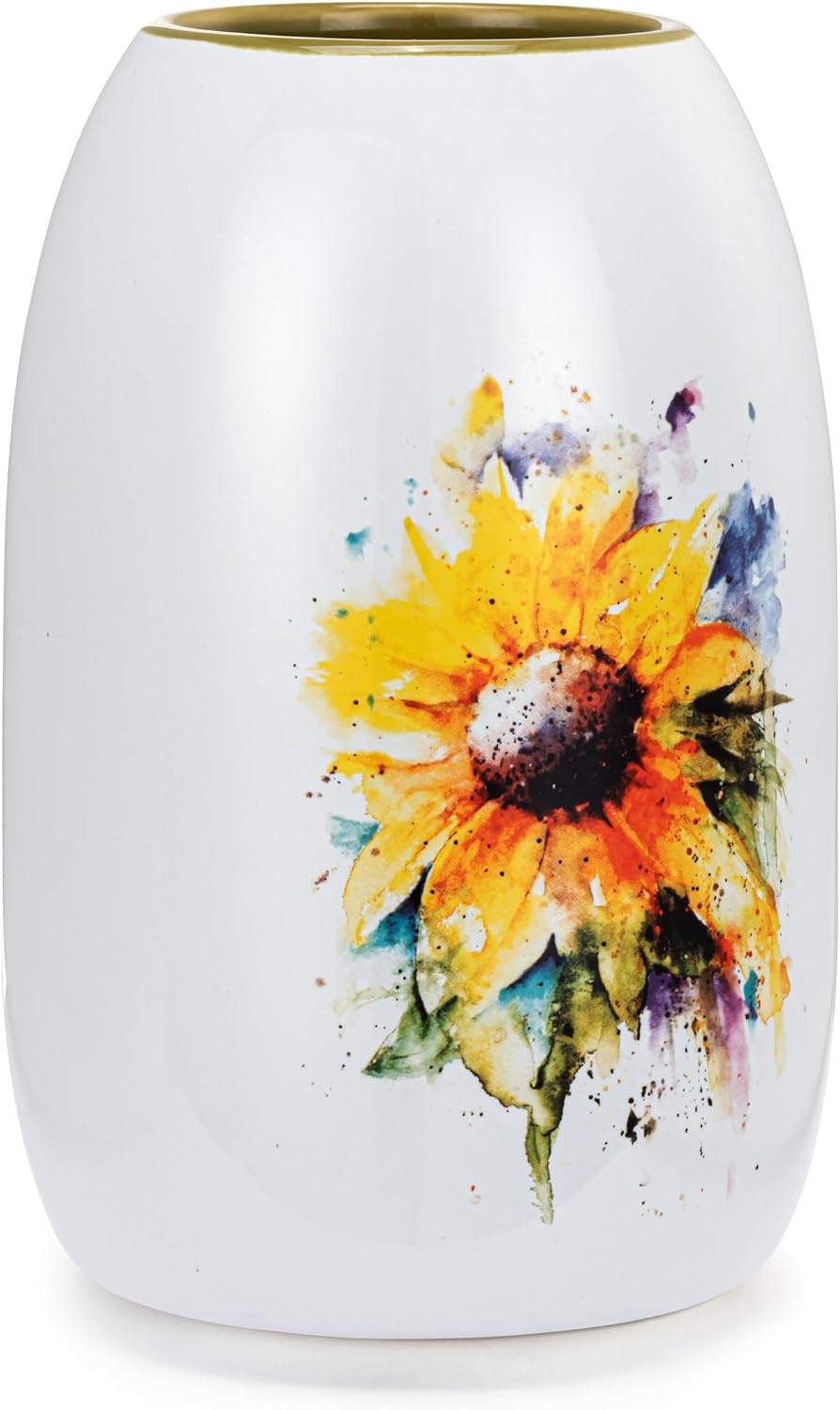image:imageDEMDACO Dean Crouser Vibrant Watercolor Yellow Sunflower Flower VaseSunflower Color Vase