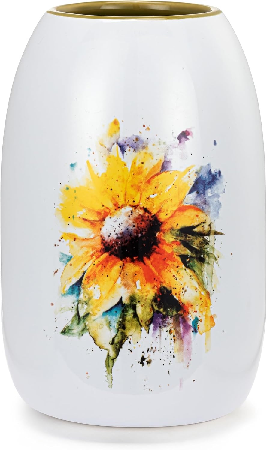image:imageDEMDACO Dean Crouser Vibrant Watercolor Yellow Sunflower Flower VaseSunflower Color Vase