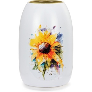 DEMDACO Dean Crouser Vibrant Watercolor Yellow Sunflower Flower Vase(Sunflower Color Vase)